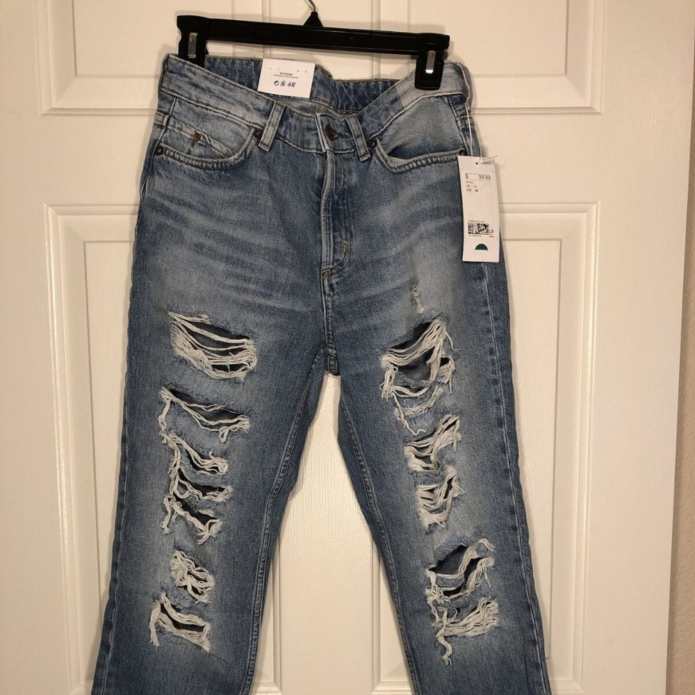 NWT H&M Woman's Boyfriend Jeans Size 4 Low Waist Loose Fit